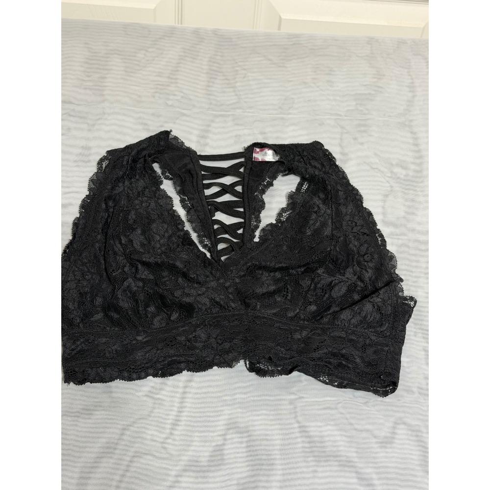 Altar'd State Intimates Black Lace Bralette Cage‎ Back Strappy Medium 121725